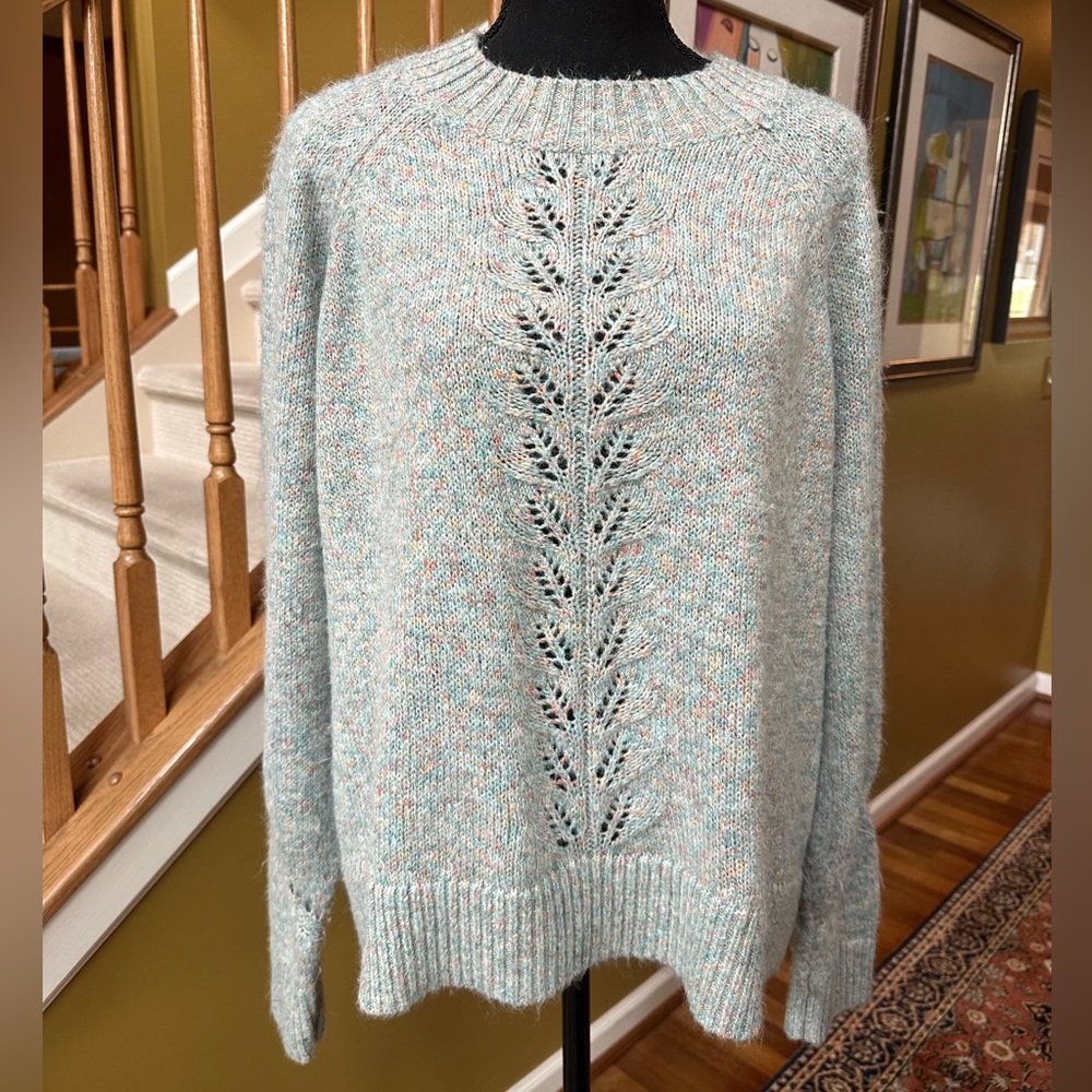 LOFT Pastel Multi-colored Sweater with Open Weaving